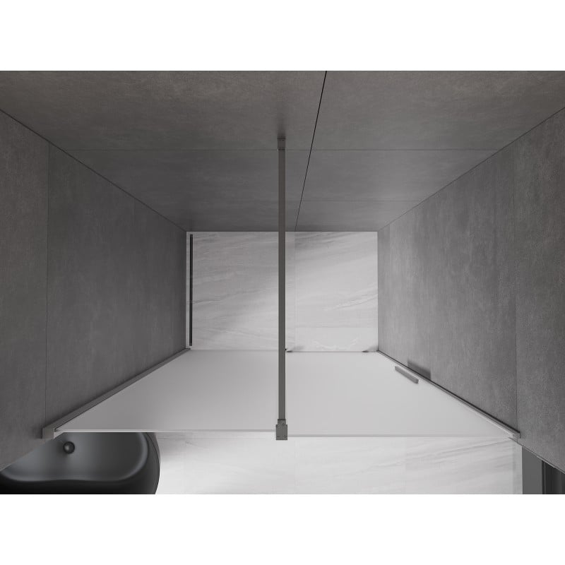 Mexen Velar drzwi prysznicowe rozsuwane 160 cm, szron, gun metal - 871-160-000-31-95