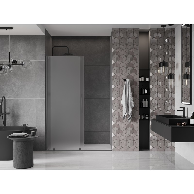 Mexen Velar drzwi prysznicowe rozsuwane 130 cm, szron, gun metal - 871-130-000-31-95