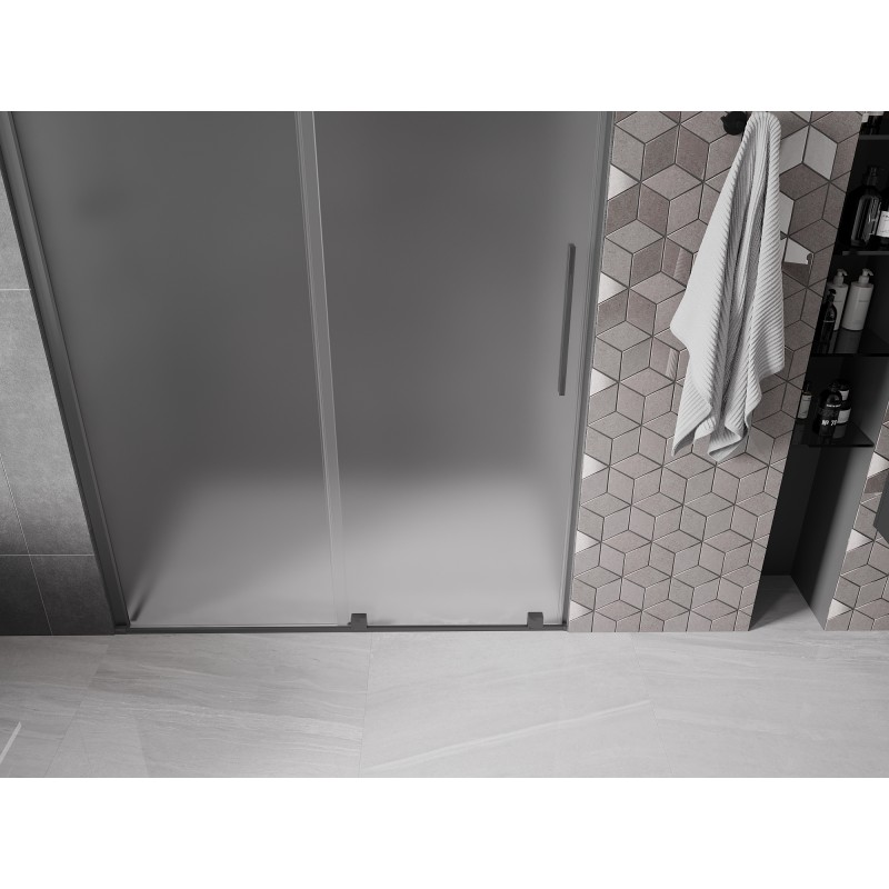 Mexen Velar drzwi prysznicowe rozsuwane 150 cm, szron, gun metal - 871-150-000-31-95
