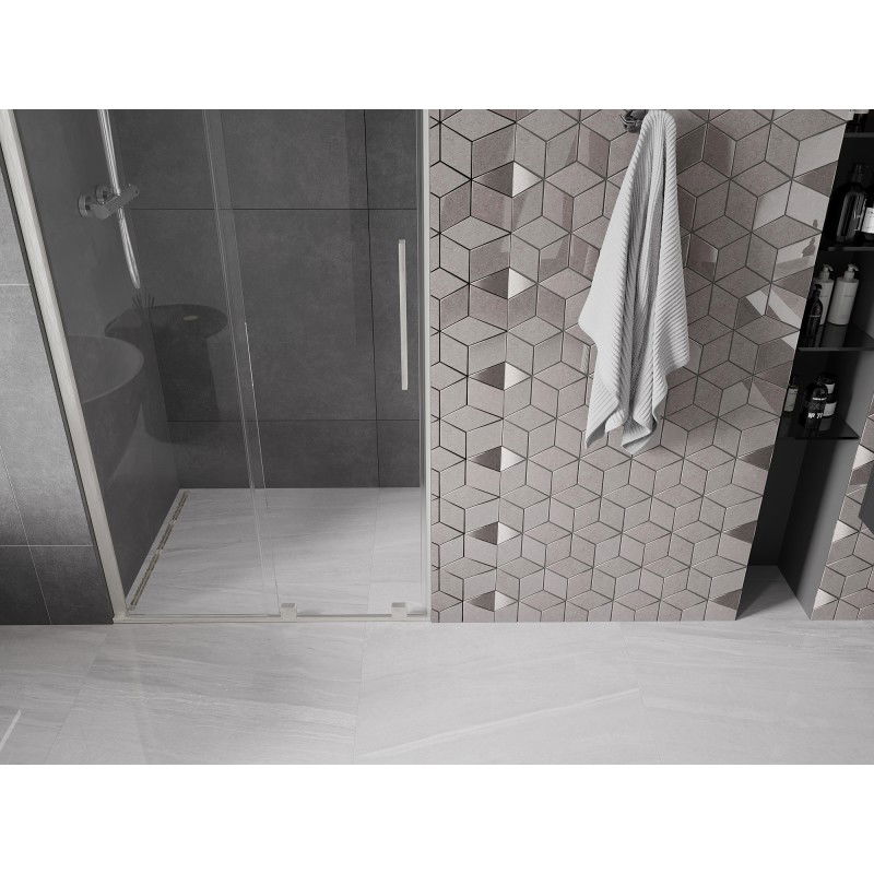 Mexen Velar puertas de ducha correderas 90 cm, transparente, níquel cepillado - 871-090-000-01-97