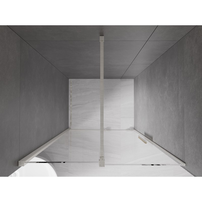 Mexen Velar συρόμενη πόρτα ντους 90 cm, διαφανής, βουρτσισμένο νικέλιο