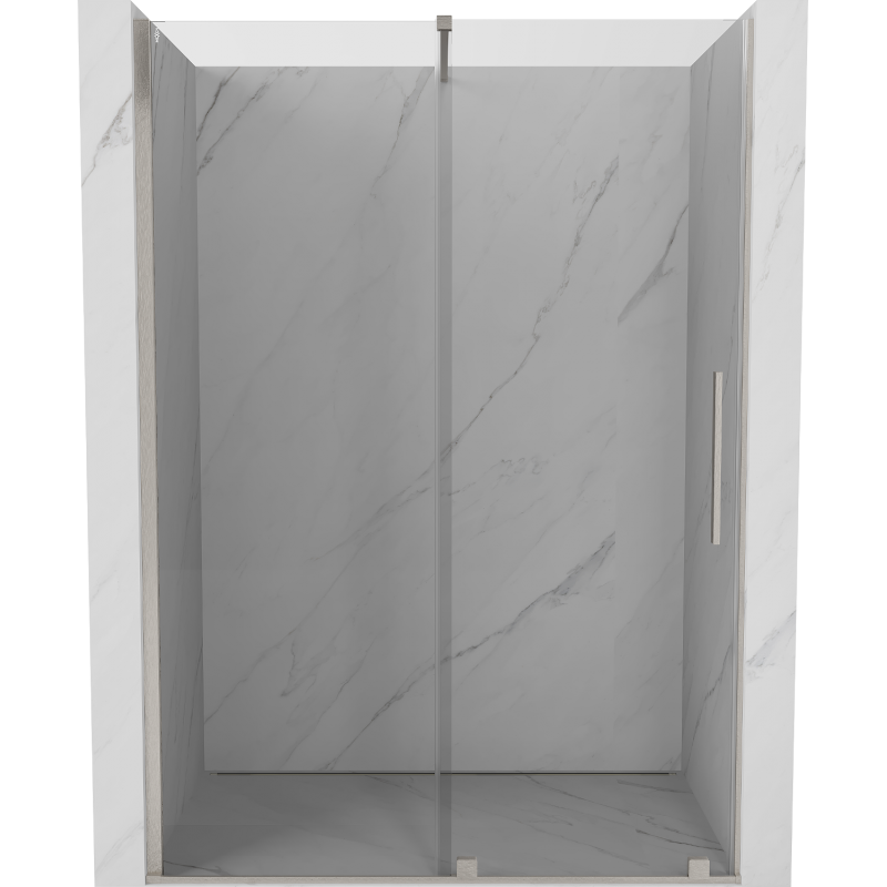 Mexen Velar drzwi prysznicowe rozsuwane 140 cm, transparent, nikiel szczotkowany - 871-140-000-01-97