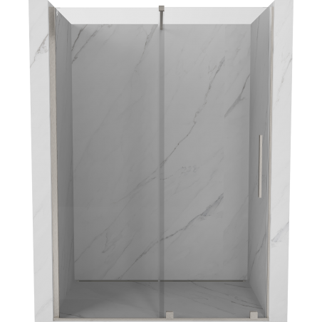 Mexen Velar Duschschiebetür 160 cm, transparent, gebürsteter Nickel - 871-160-000-01-97