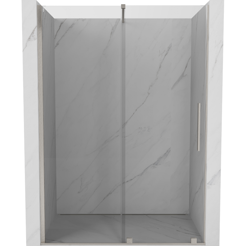 Mexen Velar sliding shower door 150 cm, transparent, brushed nickel - 871-150-000-01-97