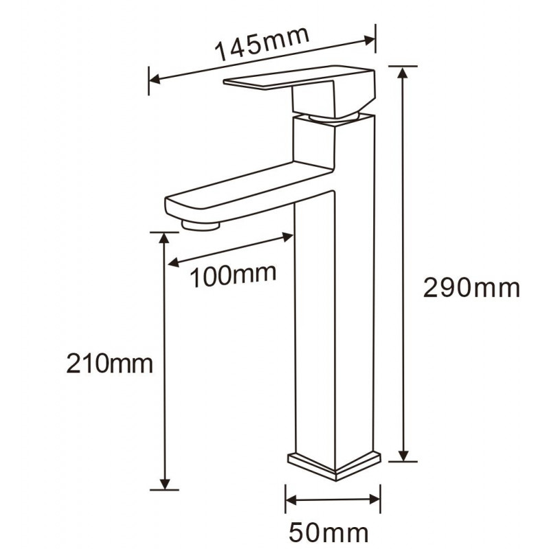 Mexen Emma grifo alto para lavabo, oro cepillado - 71910-50