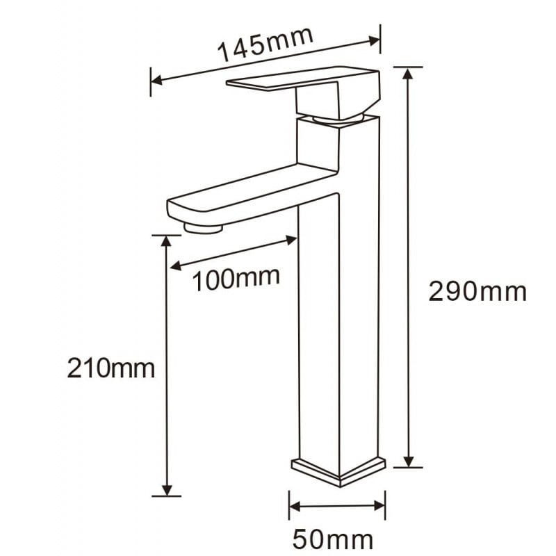 Mexen Emma robinet de lavabo haut, or brossé - 71910-50