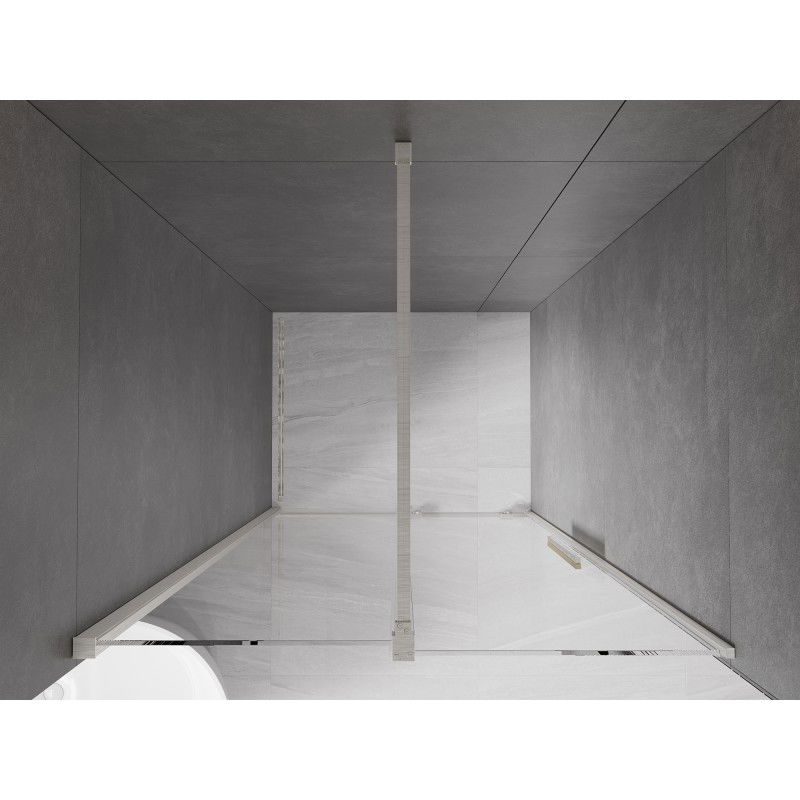 Mexen Velar Duschschiebetür 120 cm, transparent, gebürstetes Nickel - 871-120-000-01-97