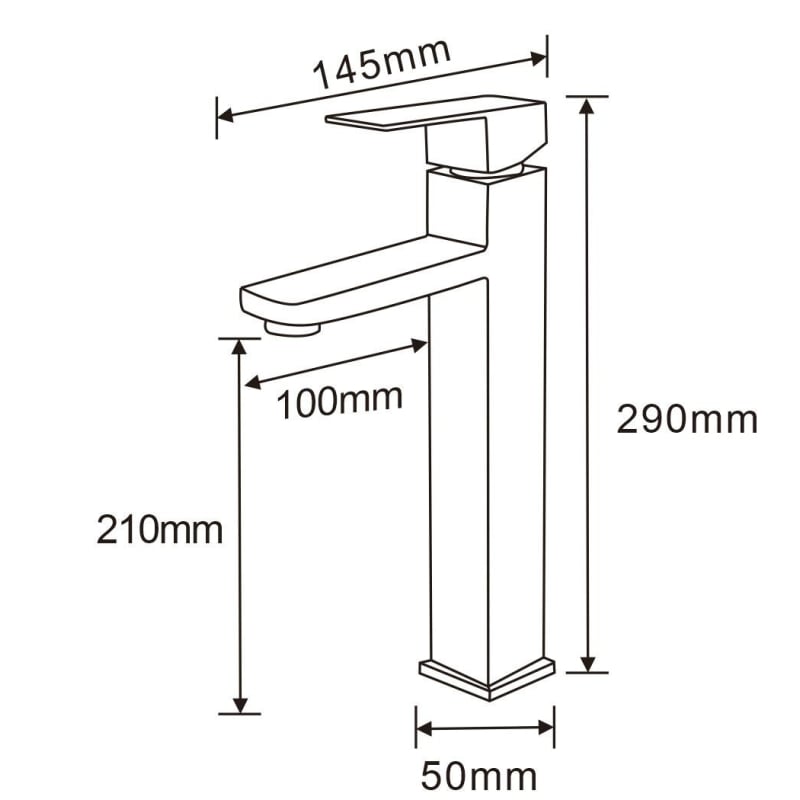 Mexen Emma high washbasin faucet, inox - 71910-00