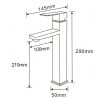 Mexen Emma hoher Waschtischarmatur, Inox - 71910-00