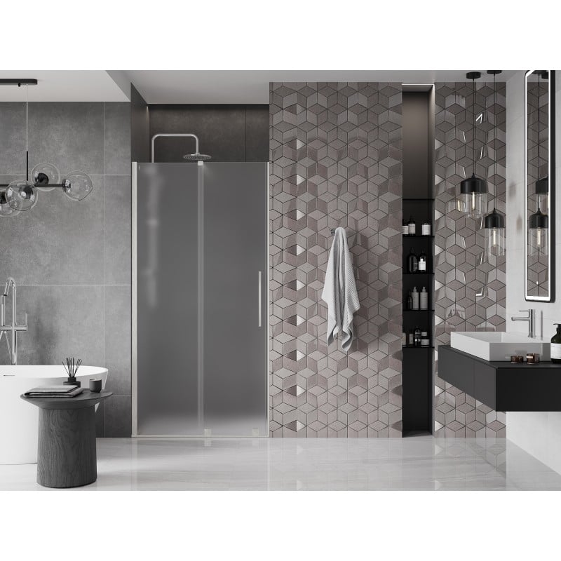 Mexen Velar drzwi prysznicowe rozsuwane 100 cm, szron, nikiel szczotkowany - 871-100-000-31-97