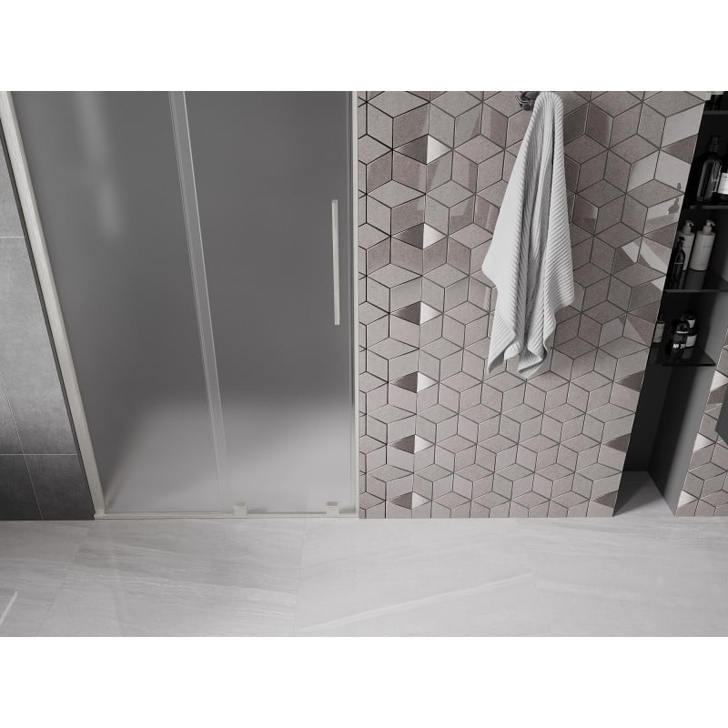 Mexen Velar drzwi prysznicowe rozsuwane 110 cm, szron, nikiel szczotkowany - 871-110-000-31-97