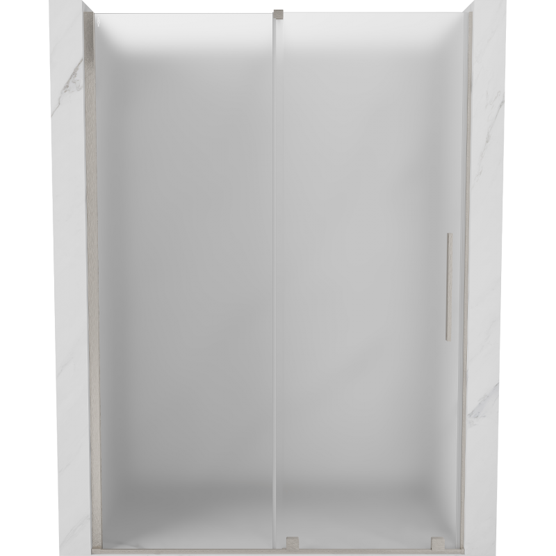 Mexen Velar Schiebetür Dusche 130 cm, satiniert, gebürstetes Nickel - 871-130-000-31-97