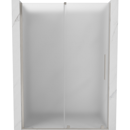 Mexen Velar Schiebetür Dusche 130 cm, satiniert, gebürstetes Nickel - 871-130-000-31-97