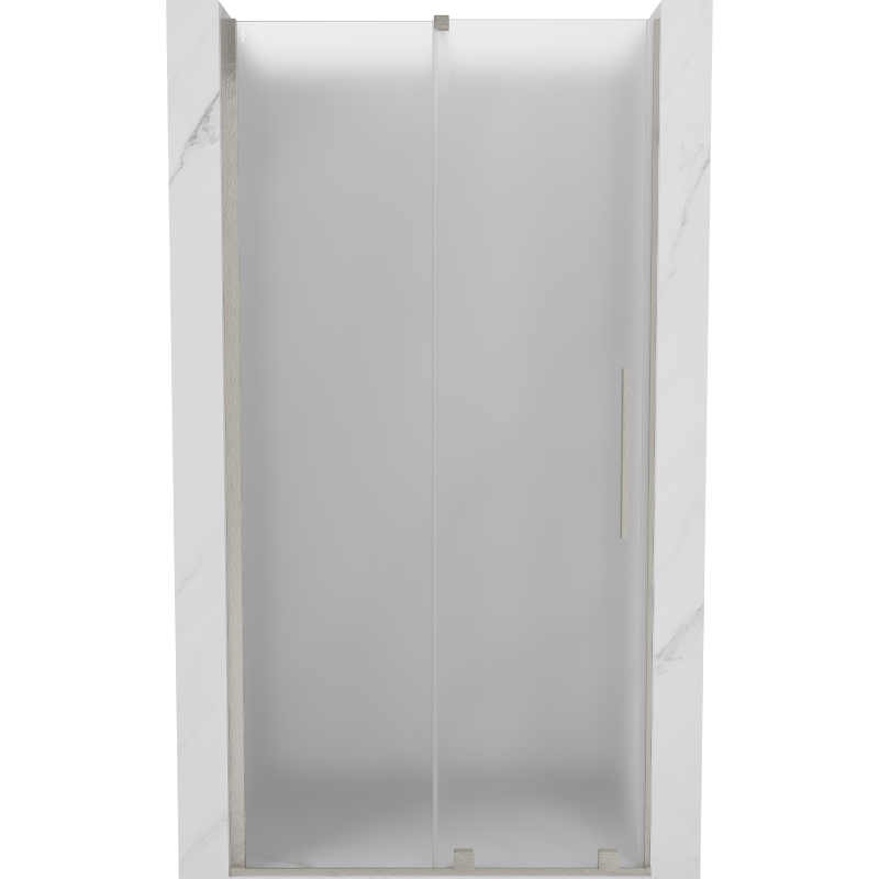 Mexen Velar Duschschiebetür 120 cm, Mattglas, Gebürsteter Nickel - 871-120-000-31-97