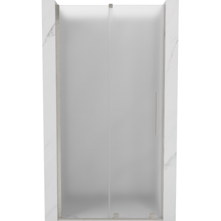 Mexen Velar Duschschiebetür 120 cm, Mattglas, Gebürsteter Nickel - 871-120-000-31-97