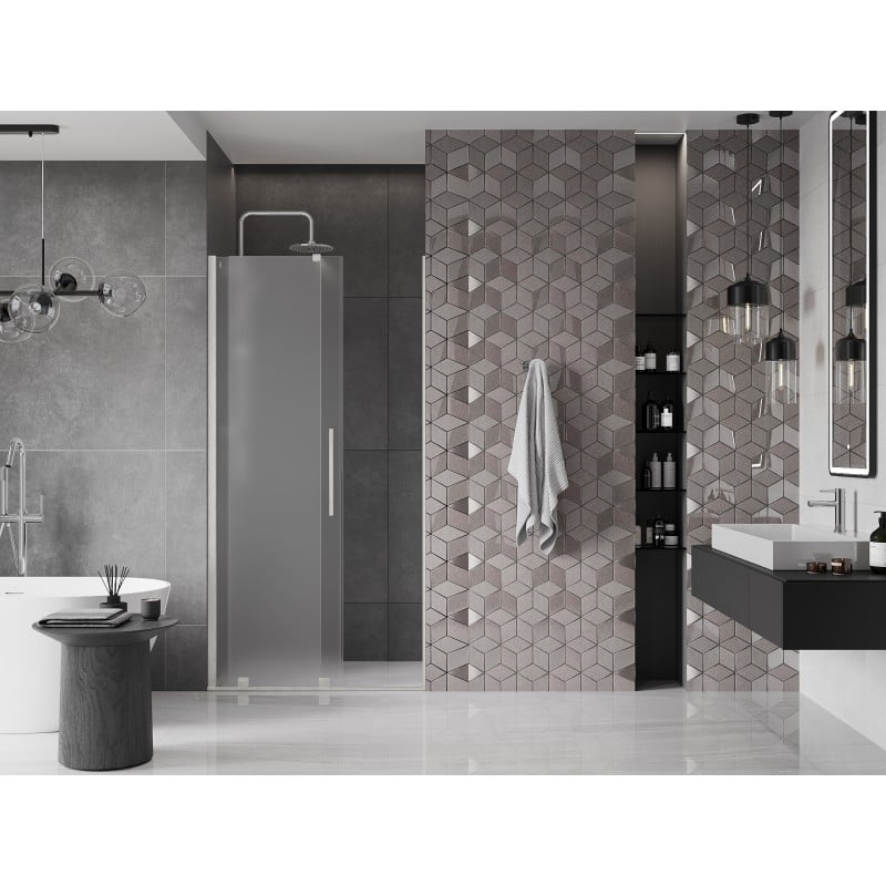 Mexen Velar drzwi prysznicowe rozsuwane 120 cm, szron, nikiel szczotkowany - 871-120-000-31-97