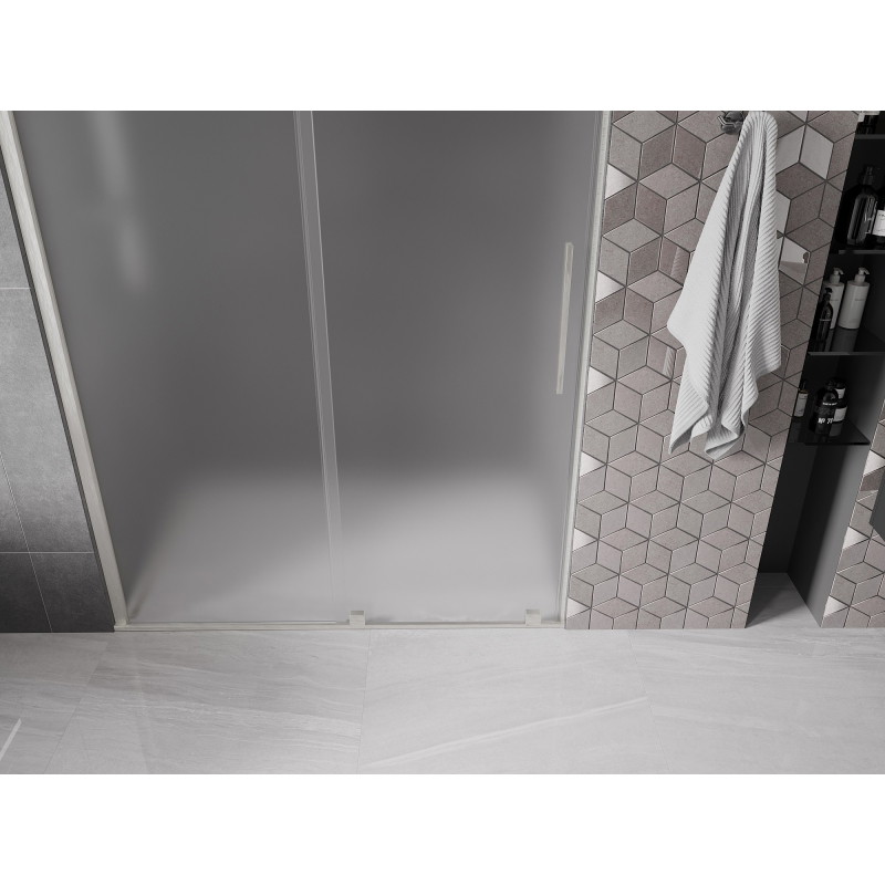 Mexen Velar lükand duššisein 130 cm, härmas klaas, harjatud nikkel - 871-130-000-31-97