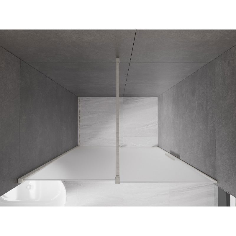 Mexen Velar porte doccia scorrevoli 140 cm, ghiaccio, nichel spazzolato - 871-140-000-31-97