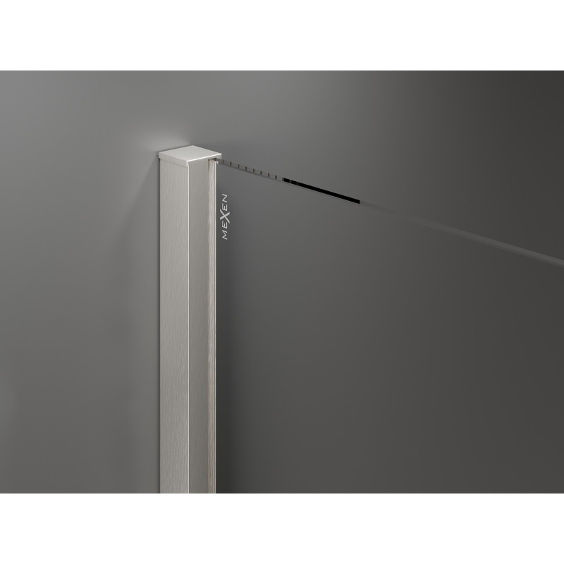 Mexen Velar lükand duššisein 130 cm, härmas klaas, harjatud nikkel - 871-130-000-31-97
