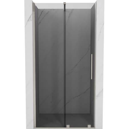 Mexen Velar Schiebetür für Dusche 110 cm, Graphit, gebürsteter Nickel - 871-110-000-41-97
