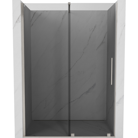 Mexen Velar Schiebetür für Dusche 140 cm, Graphit, gebürsteter Nickel - 871-140-000-41-97