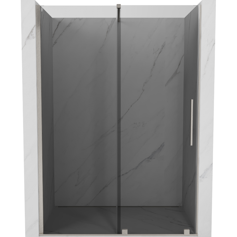 Mexen Velar skjutdörrar till dusch 150 cm, grafit, borstad nickel - 871-150-000-41-97