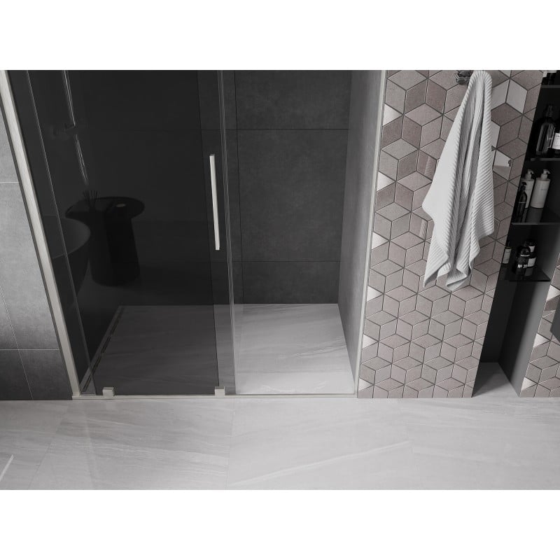 Mexen Velar sliding shower door 150 cm, graphite, brushed nickel - 871-150-000-41-97