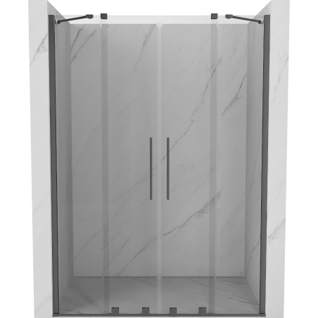 Mexen Velar Duo puerta de ducha corredera 140 cm, transparente, gun metal - 871-140-000-02-95