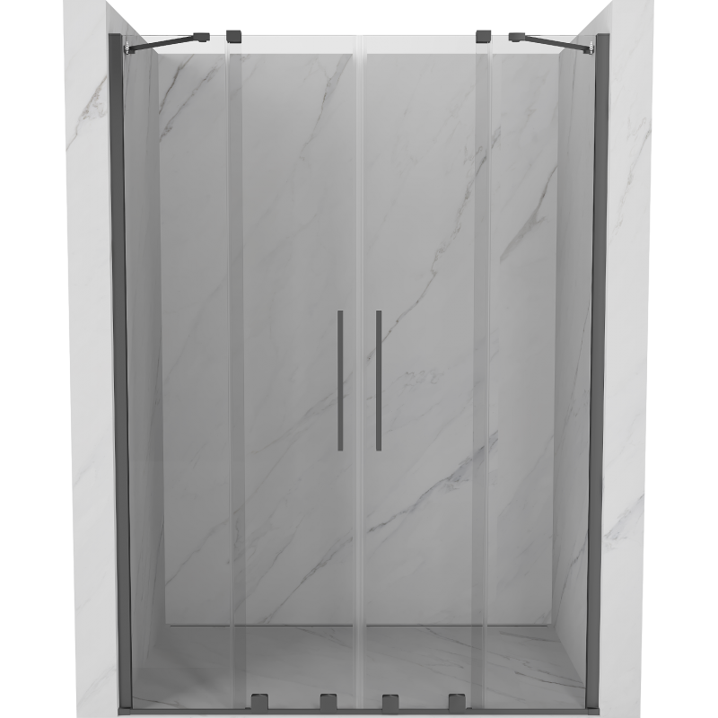 Mexen Velar Duo drzwi prysznicowe rozsuwane 150 cm, transparent, gun metal - 871-150-000-02-95