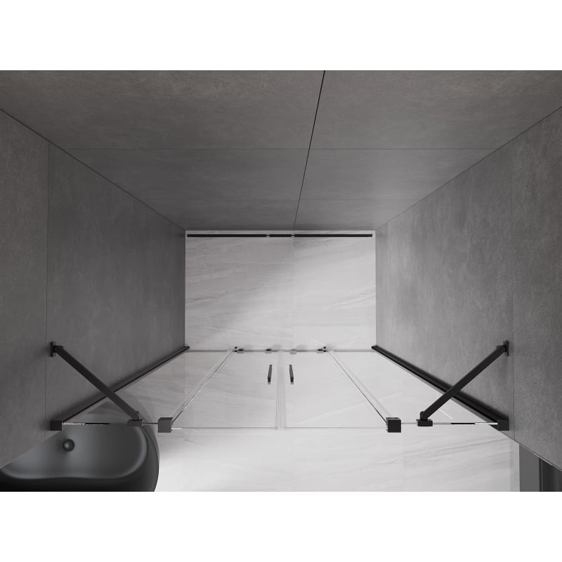 Mexen Velar Duo sliding shower door 150 cm, transparent, gun metal - 871-150-000-02-95