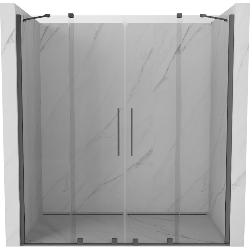 Mexen Velar Duo sliding shower door 170 cm, transparent, gun metal - 871-170-000-02-95