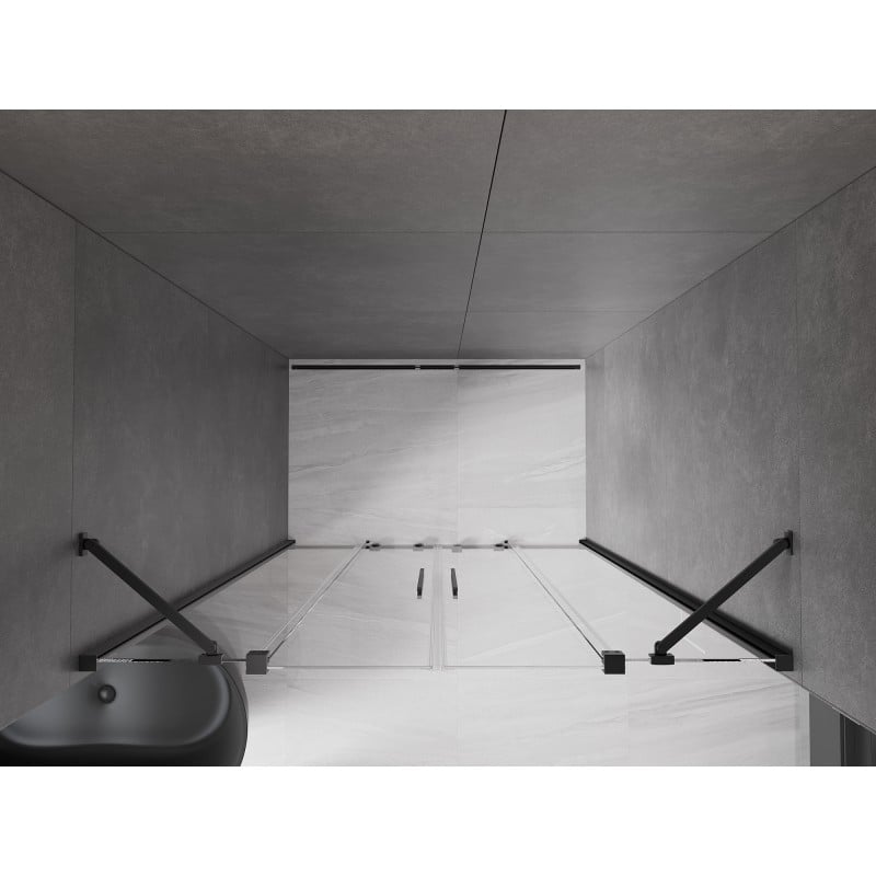 Mexen Velar Duo drzwi prysznicowe rozsuwane 160 cm, transparent, gun metal - 871-160-000-02-95