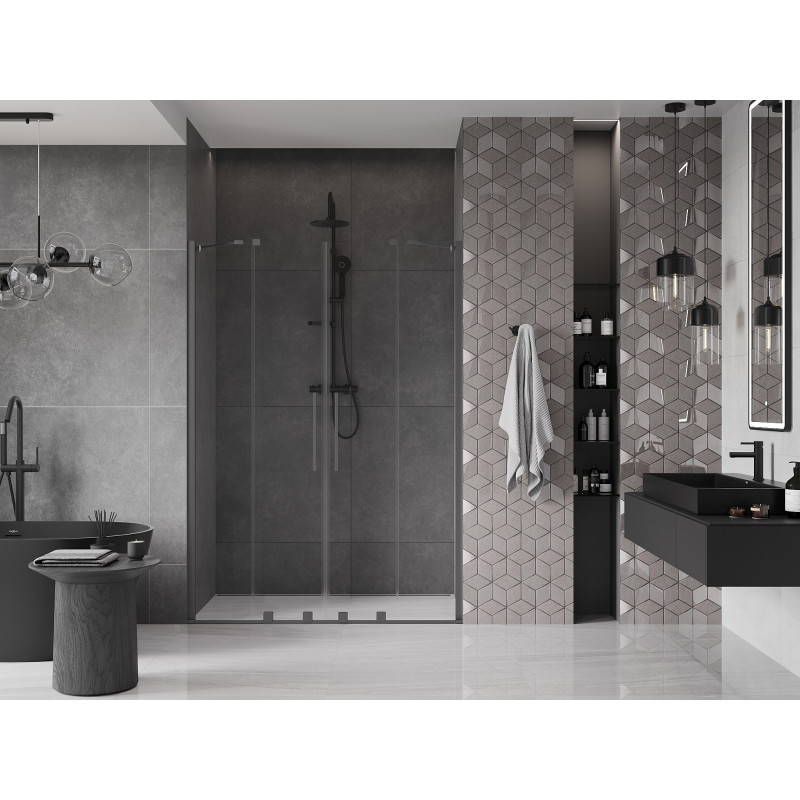 Mexen Velar Duo lükandustega duššiuks 160 cm, läbipaistev, gun metal - 871-160-000-02-95
