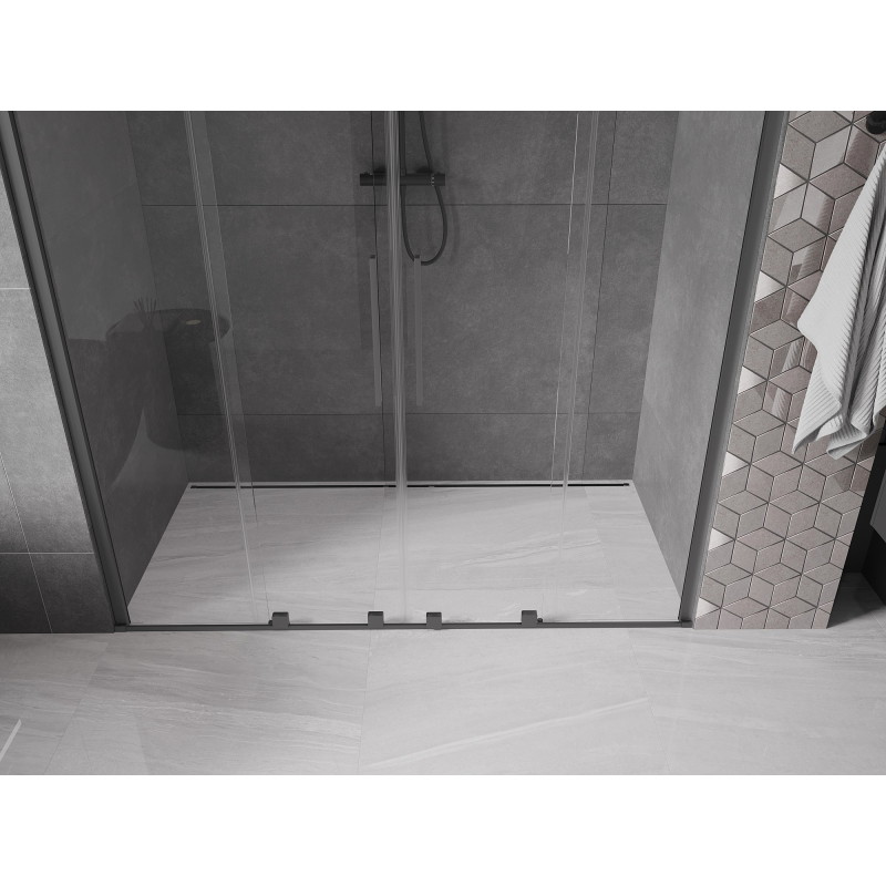 Mexen Velar Duo lükanduksed dušile 180 cm, läbipaistev, gun metal - 871-180-000-02-95