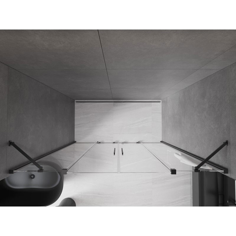 Mexen Velar Duo συρόμενες πόρτες ντους 170 cm, διαφανές, gun metal - 871-170-000-02-95