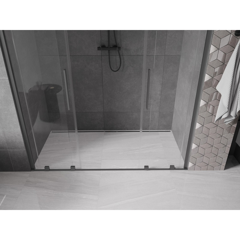 Mexen Velar Duo lükanduksed dušile 180 cm, läbipaistev, gun metal - 871-180-000-02-95