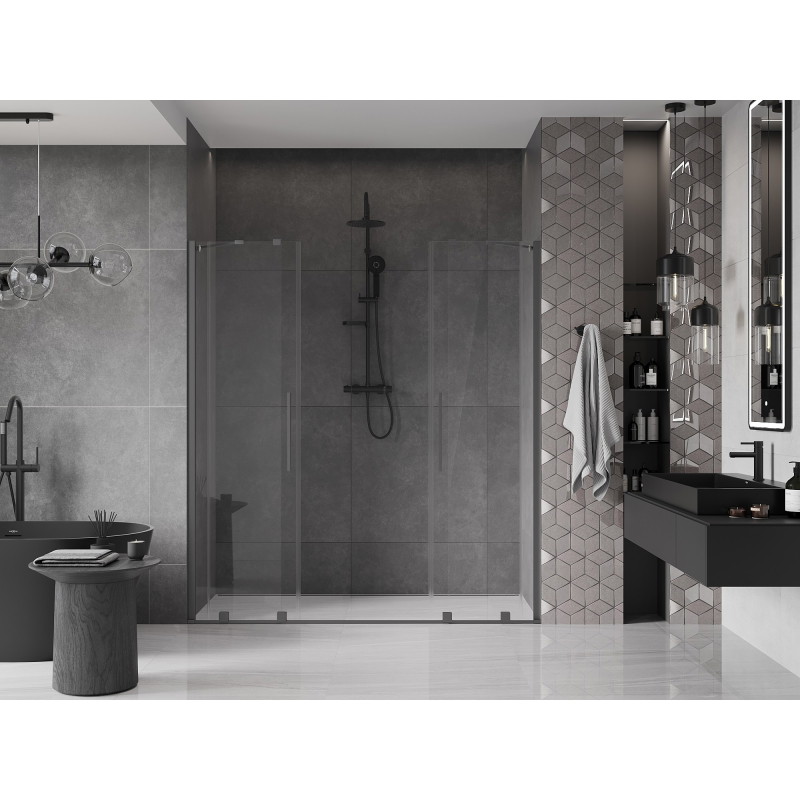 Mexen Velar Duo lükanduksed dušile 180 cm, läbipaistev, gun metal - 871-180-000-02-95