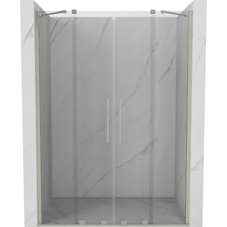 Mexen Velar Duo sliding shower doors 150 cm, transparent, brushed nickel - 871-150-000-02-97