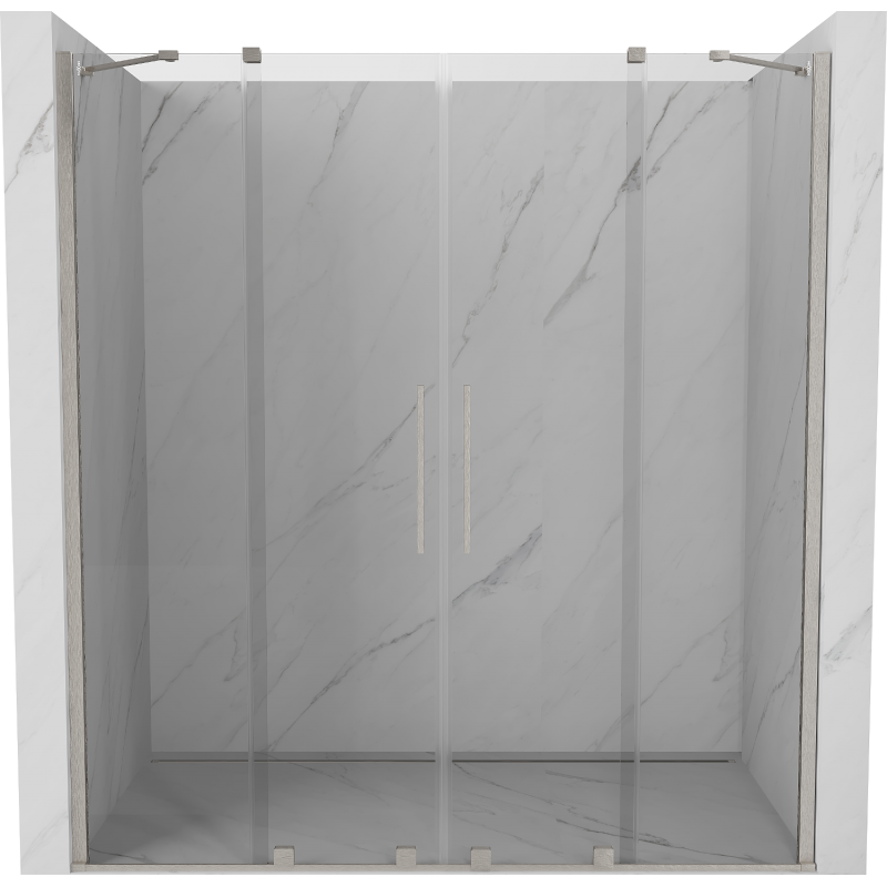 Mexen Velar Duo drzwi prysznicowe rozsuwane 170 cm, transparent, nikiel szczotkowany - 871-170-000-02-97