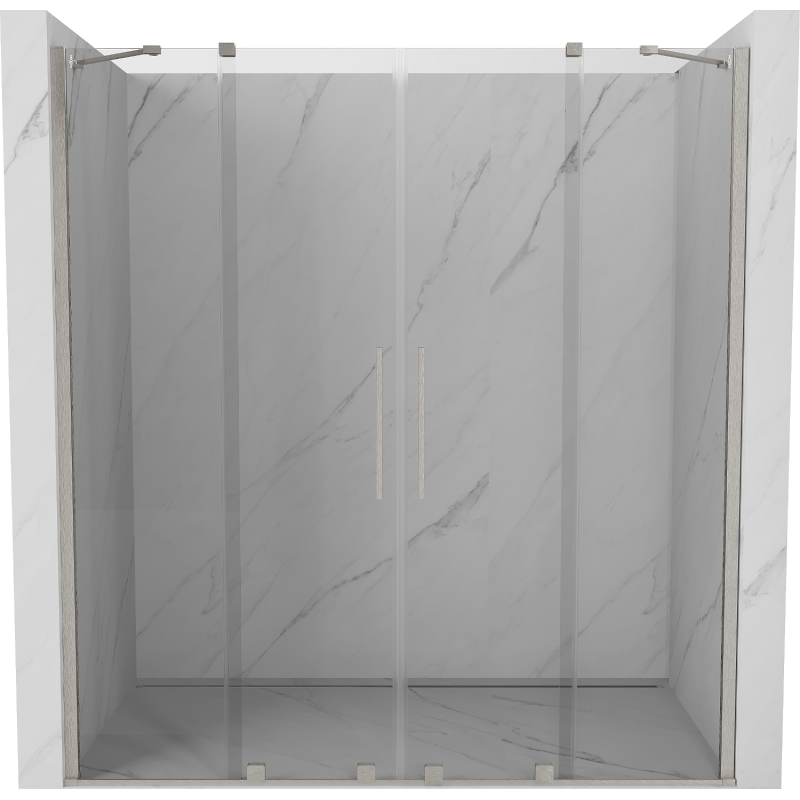 Mexen Velar Duo schuifdouchedeur 170 cm, transparant, geborsteld nikkel - 871-170-000-02-97