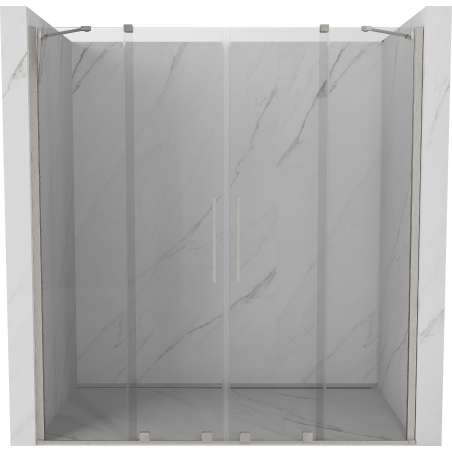 Mexen Velar Duo schuifdouchedeur 170 cm, transparant, geborsteld nikkel - 871-170-000-02-97