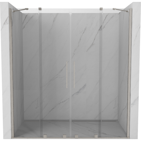 Mexen Velar Duo drzwi prysznicowe rozsuwane 200 cm, transparent, nikiel szczotkowany - 871-200-000-02-97