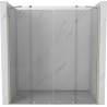 Mexen Velar Duo Schiebetür Duschtür 200 cm, transparent, gebürsteter Nickel - 871-200-000-02-97