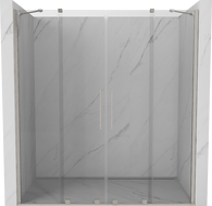 Mexen Velar Duo klizna vrata za tuš, 180 cm, prozirna, brušeni nikal - 871-180-000-02-97