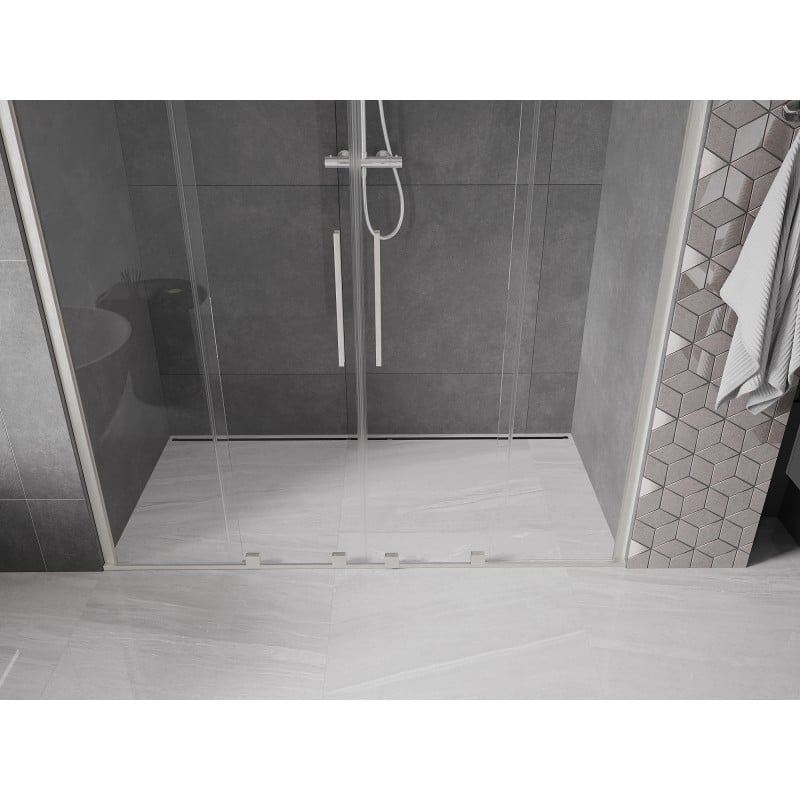 Mexen Velar Duo drzwi prysznicowe rozsuwane 170 cm, transparent, nikiel szczotkowany - 871-170-000-02-97