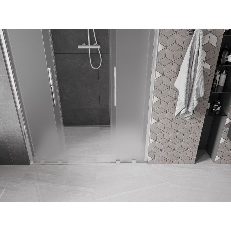 Mexen Velar Duo Schiebetüren für Dusche 140 cm, Raureif, Chrom - 871-140-000-32-01