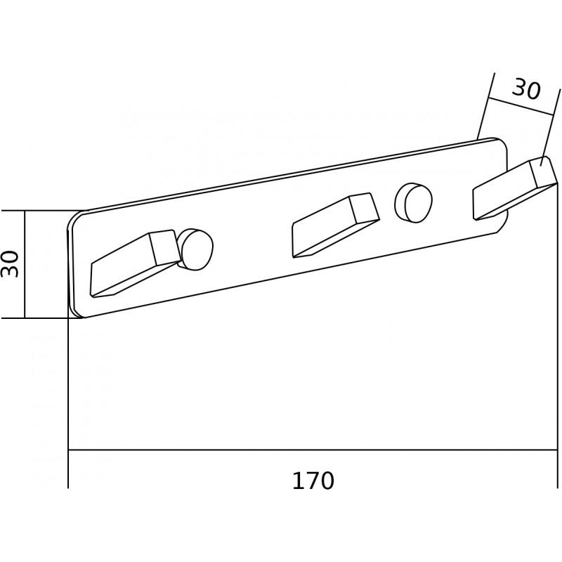 Mexen kolminkertainen pyyhekoukku, kromi - 709173-00