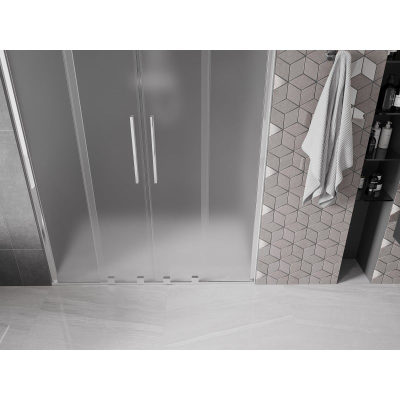 Mexen Velar Duo drzwi prysznicowe rozsuwane 150 cm, szron, chrom - 871-150-000-32-01