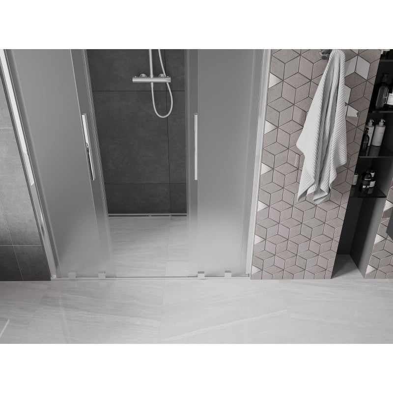 Mexen Velar Duo drzwi prysznicowe rozsuwane 150 cm, szron, chrom - 871-150-000-32-01