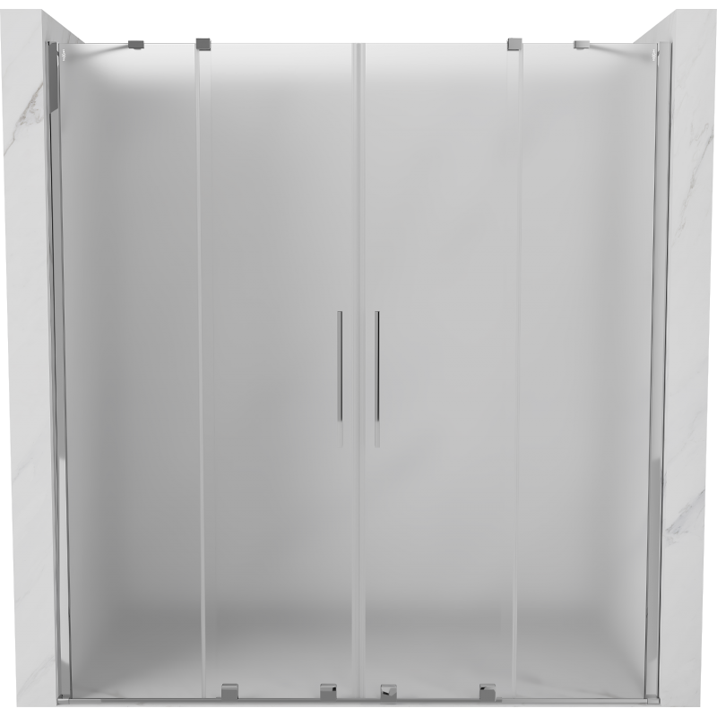 Mexen Velar Duo skjutbara duschdörrar 170 cm, frost, krom - 871-170-000-32-01